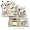 2 bedroom 2 bath Floor Plan 2 bedroom 2 bath Floor Plan at Cedar Springs Apartments, Raleigh, 27609